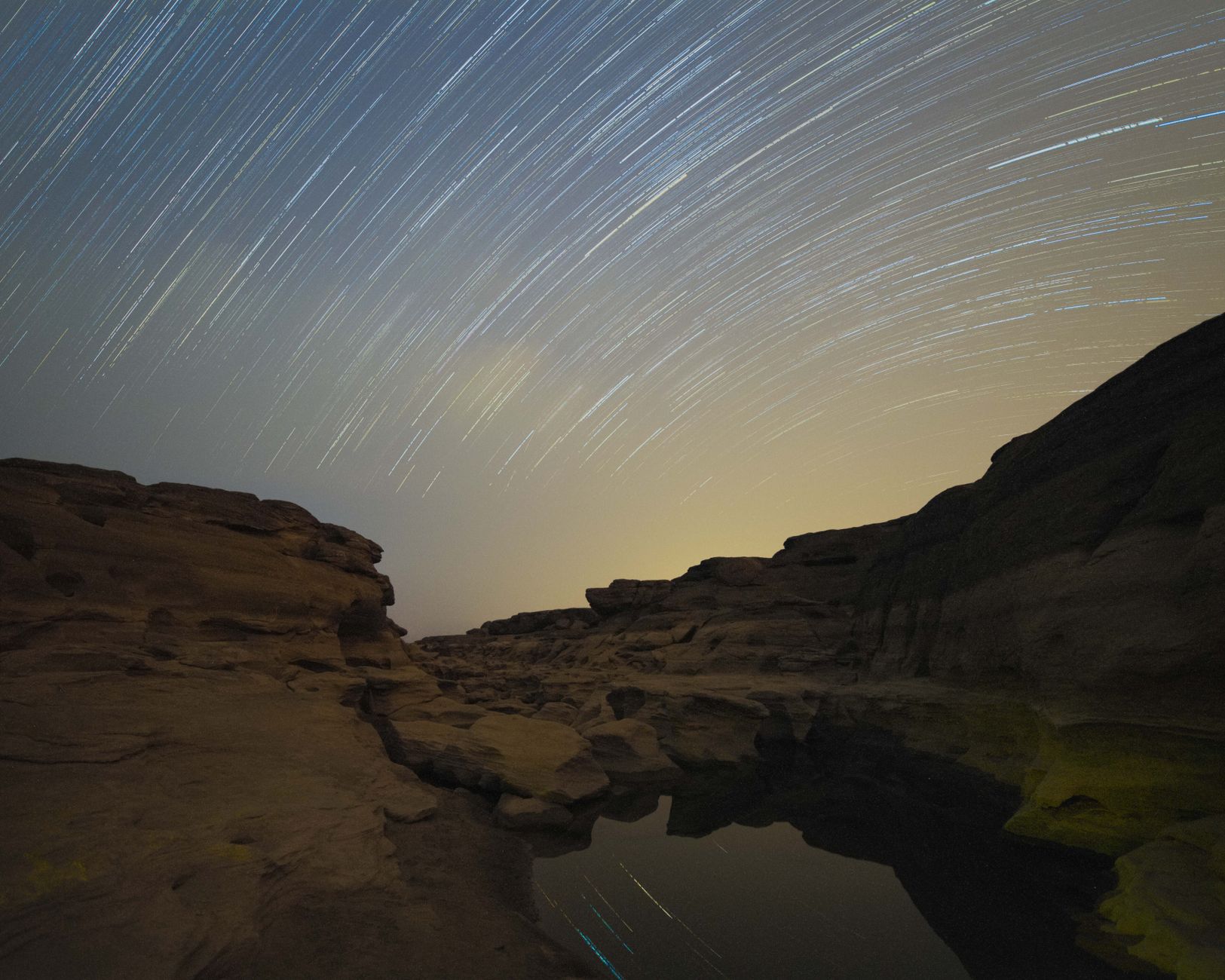 High altitude desert salt basin under twilight sky